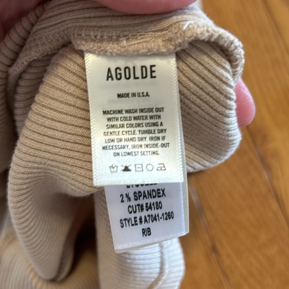 Agolde Ribbed High Neck Tank Top Size Small - Picture 4 of 6